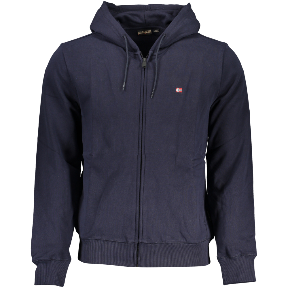 NAPAPIJRI MEN'S NAVY BLUE ZIPPED SWEATSHIRT