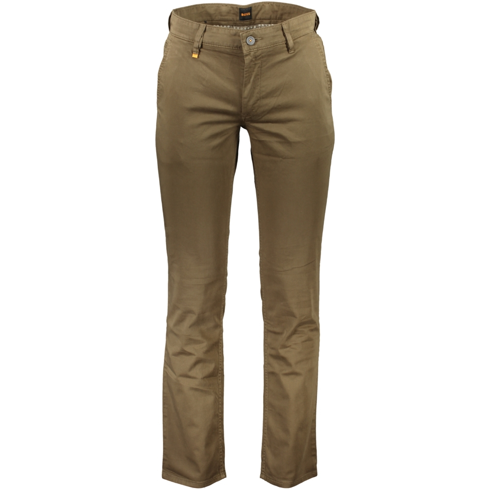 HUGO BOSS MEN'S BROWN SLIM FIT TROUSERS