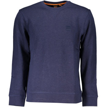 HUGO BOSS MEN'S NAVY BLUE ORGANIC COTTON SWEATSHIRT