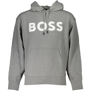 HUGO BOSS MEN'S GRAY LOGO HOODIE