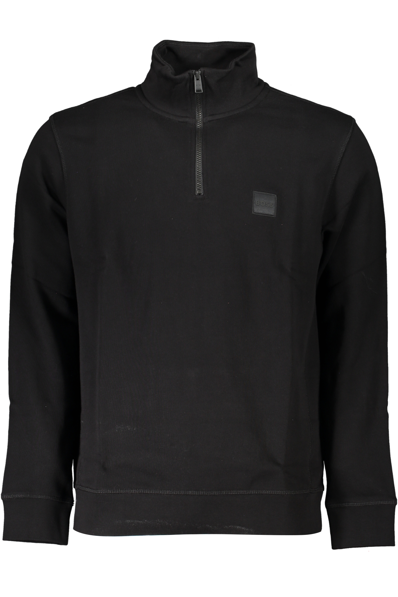 HUGO BOSS MEN'S BLACK HALF ZIP SWEATSHIRT HUGO BOSS MEN'S BLACK HALF ZIP SWEATSHIRT