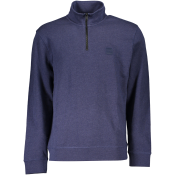 HUGO BOSS MEN'S NAVY BLUE HALF ZIP SWEATSHIRT