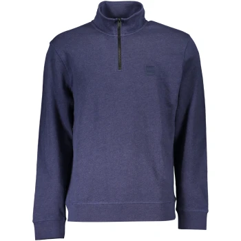 HUGO BOSS MEN'S NAVY BLUE HALF ZIP SWEATSHIRT