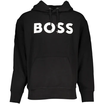 HUGO BOSS MEN'S BLACK LOGO HOODIE