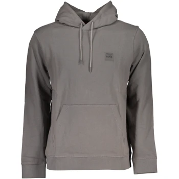 HUGO BOSS MEN'S GRAY ORGANIC COTTON HOODIE