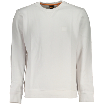 HUGO BOSS MEN'S WHITE ORGANIC COTTON SWEATSHIRT