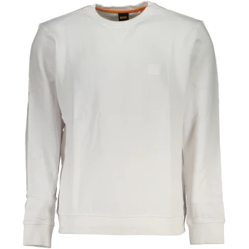 HUGO BOSS MEN'S WHITE ORGANIC COTTON SWEATSHIRT