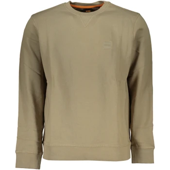 HUGO BOSS MEN'S BEIGE ORGANIC COTTON SWEATSHIRT