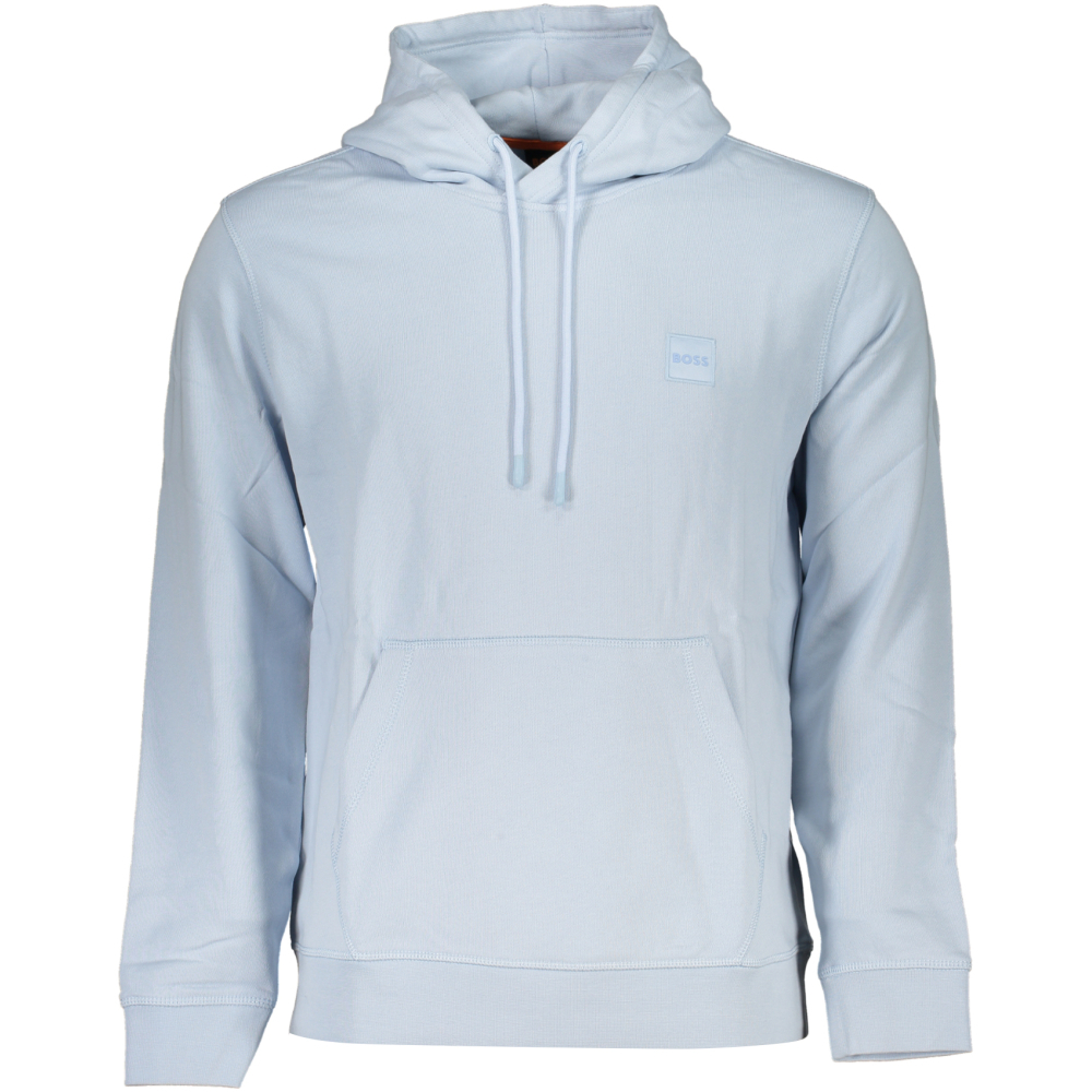 HUGO BOSS MEN'S BLUE ORGANIC COTTON HOODIE