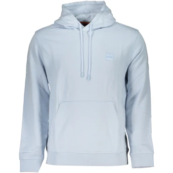 HUGO BOSS MEN'S BLUE ORGANIC COTTON HOODIE