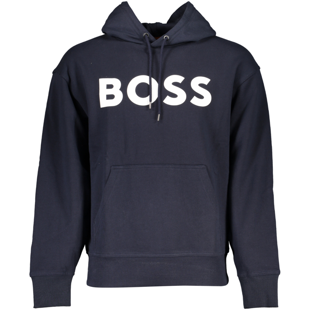 HUGO BOSS MEN'S NAVY BLUE LOGO HOODIE