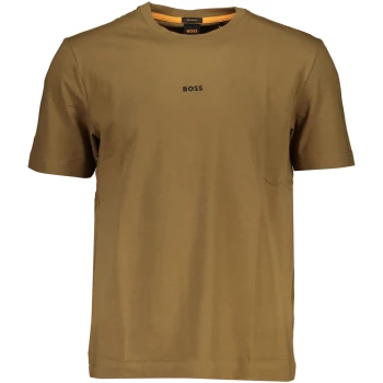 HUGO BOSS MEN'S BROWN ORGANIC COTTON T-SHIRT