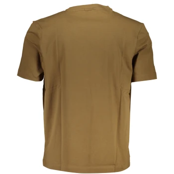 HUGO BOSS MEN'S BROWN ORGANIC COTTON T-SHIRT
