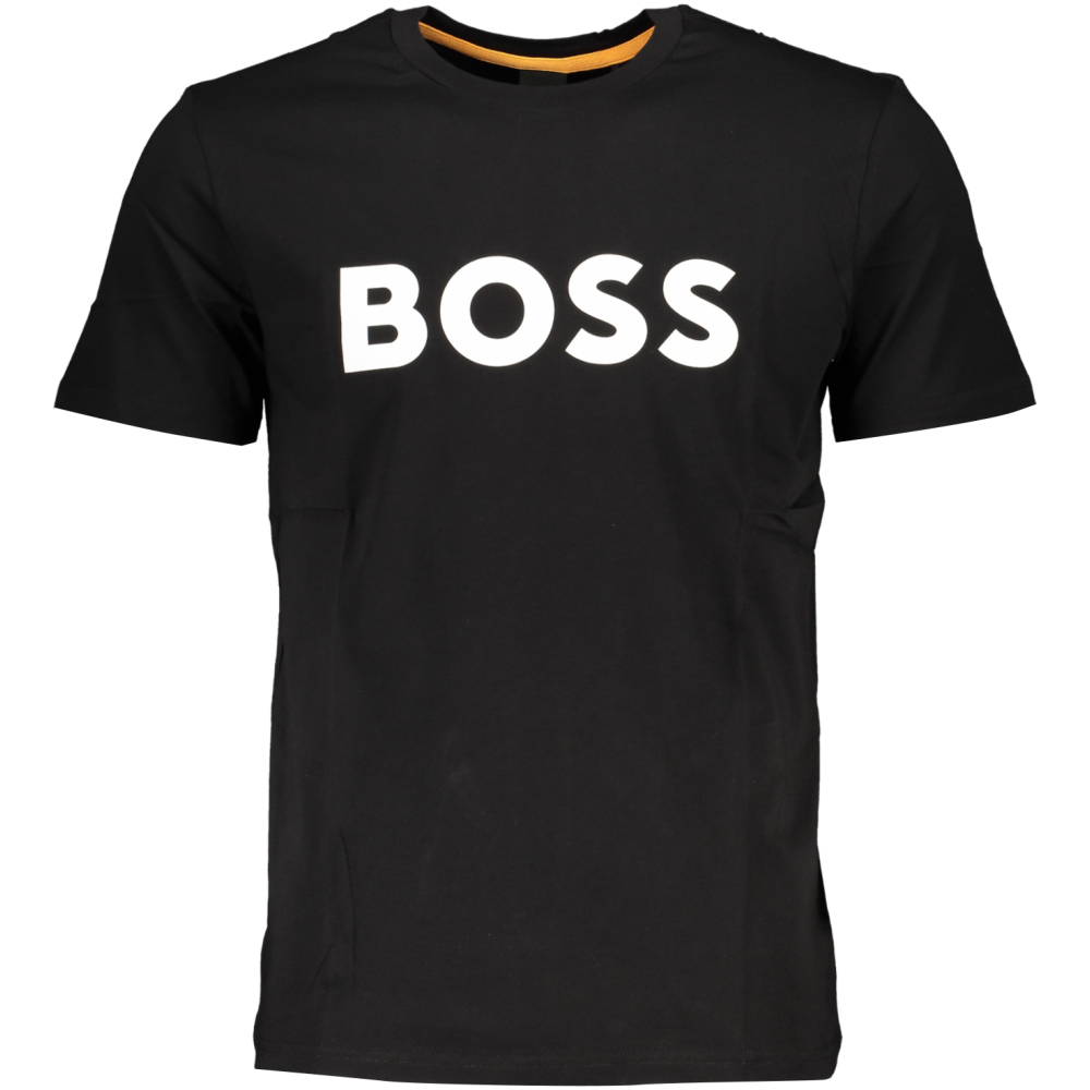 HUGO BOSS MEN'S ORGANIC COTTON BLACK T-SHIRT