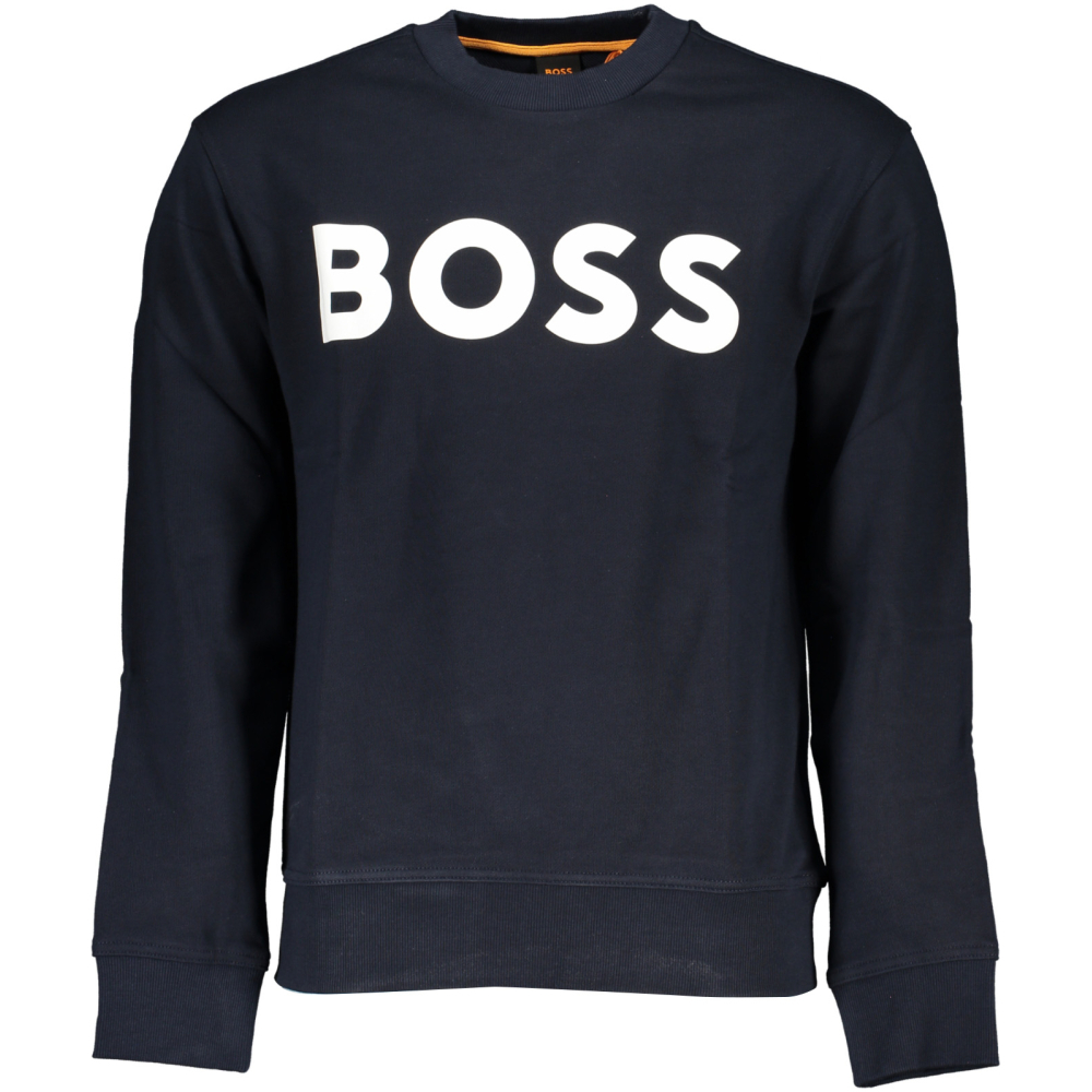 HUGO BOSS MEN'S NAVY BLUE LOGO SWEATSHIRT