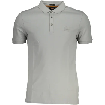 HUGO BOSS MEN'S GRAY SHORT SLEEVED POLO SHIRT HUGO BOSS MEN'S GRAY SHORT SLEEVED POLO SHIRT