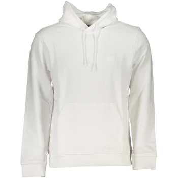 HUGO BOSS MEN'S ORGANIC COTTON WHITE HOODIE HUGO BOSS MEN'S ORGANIC COTTON WHITE HOODIE