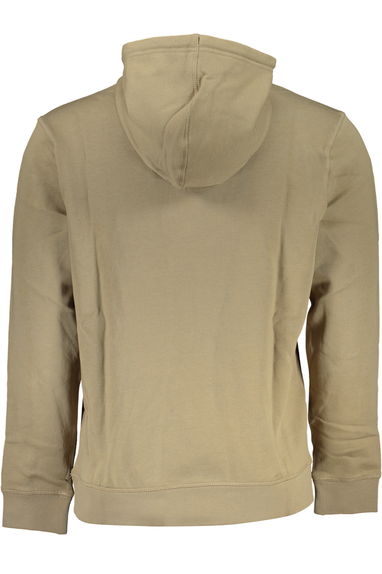 HUGO BOSS MEN'S BEIGE ORGANIC COTTON HOODIE HUGO BOSS MEN'S BEIGE ORGANIC COTTON HOODIE
