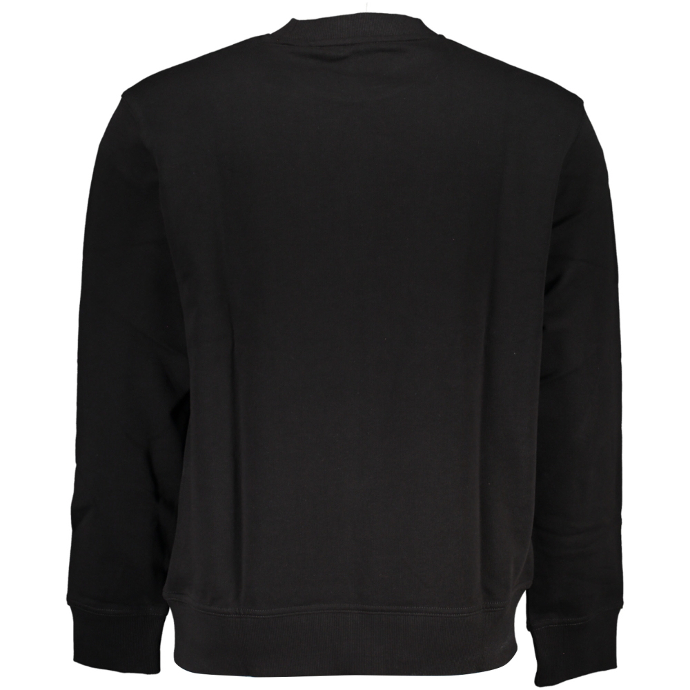 HUGO BOSS MEN'S BLACK ORGANIC COTTON LOGO SWEATSHIRT