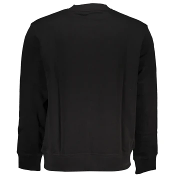 HUGO BOSS MEN'S BLACK ORGANIC COTTON LOGO SWEATSHIRT HUGO BOSS MEN'S BLACK ORGANIC COTTON LOGO SWEATSHIRT