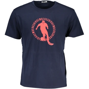 BIKKEMBERGS MEN'S NAVY BLUE LOGO T-SHIRT BIKKEMBERGS MEN'S NAVY BLUE LOGO T-SHIRT