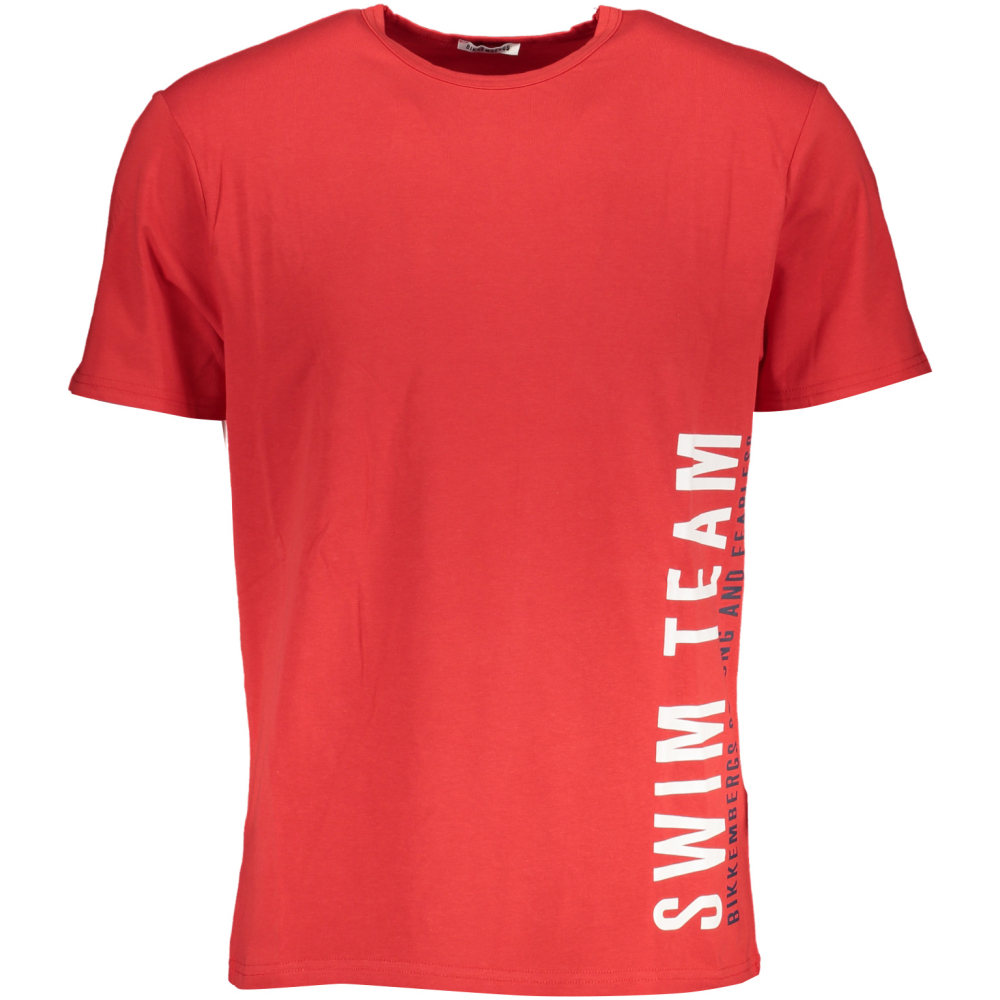 BIKKEMBERGS MEN'S RED CREW NECK S T-SHIRT