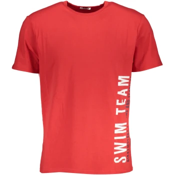 BIKKEMBERGS MEN'S RED CREW NECK S T-SHIRT BIKKEMBERGS MEN'S RED CREW NECK S T-SHIRT