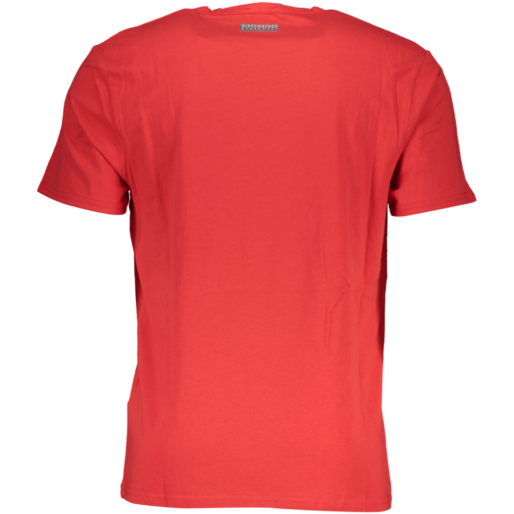 BIKKEMBERGS MEN'S RED CREW NECK S T-SHIRT