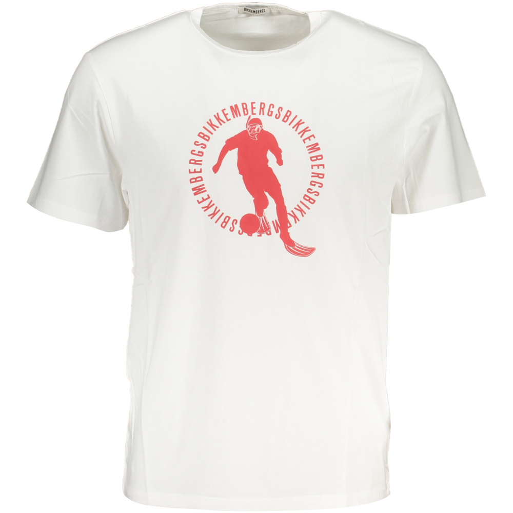 BIKKEMBERGS MEN'S WHITE T-SHIRT