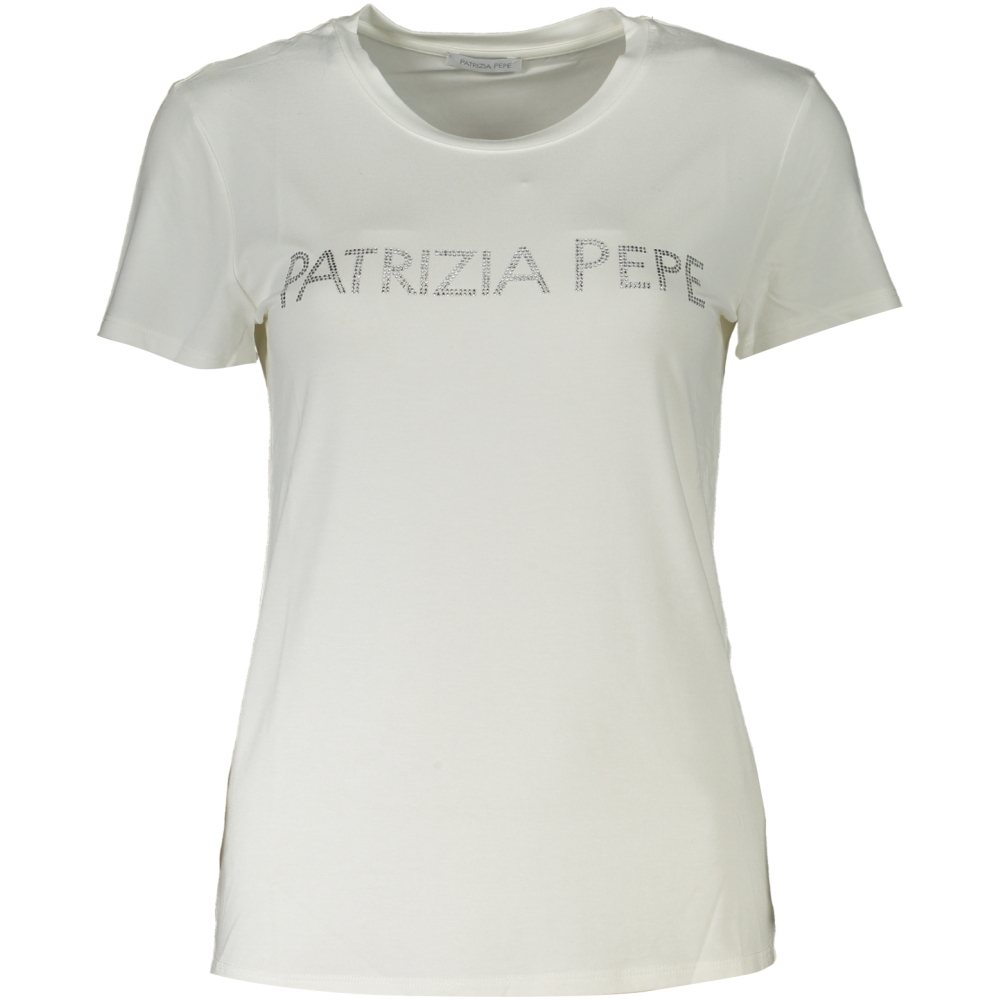 PATRIZIA PEPE WOMEN'S WHITE ORGANIC COTTON T-SHIRT