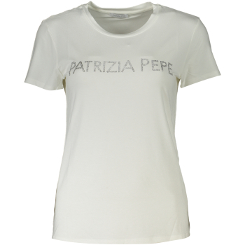 PATRIZIA PEPE WOMEN'S WHITE ORGANIC COTTON T-SHIRT