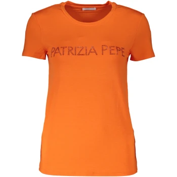 PATRIZIA PEPE WOMEN'S ORANGE ORGANIC COTTON T-SHIRT PATRIZIA PEPE WOMEN'S ORANGE ORGANIC COTTON T-SHIRT
