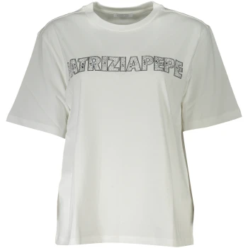 PATRIZIA PEPE WOMEN'S WHITE ORGANIC COTTON T-SHIRT PATRIZIA PEPE WOMEN'S WHITE ORGANIC COTTON T-SHIRT