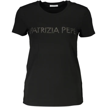 PATRIZIA PEPE WOMEN'S BLACK ORGANIC COTTON T-SHIRT PATRIZIA PEPE WOMEN'S BLACK ORGANIC COTTON T-SHIRT