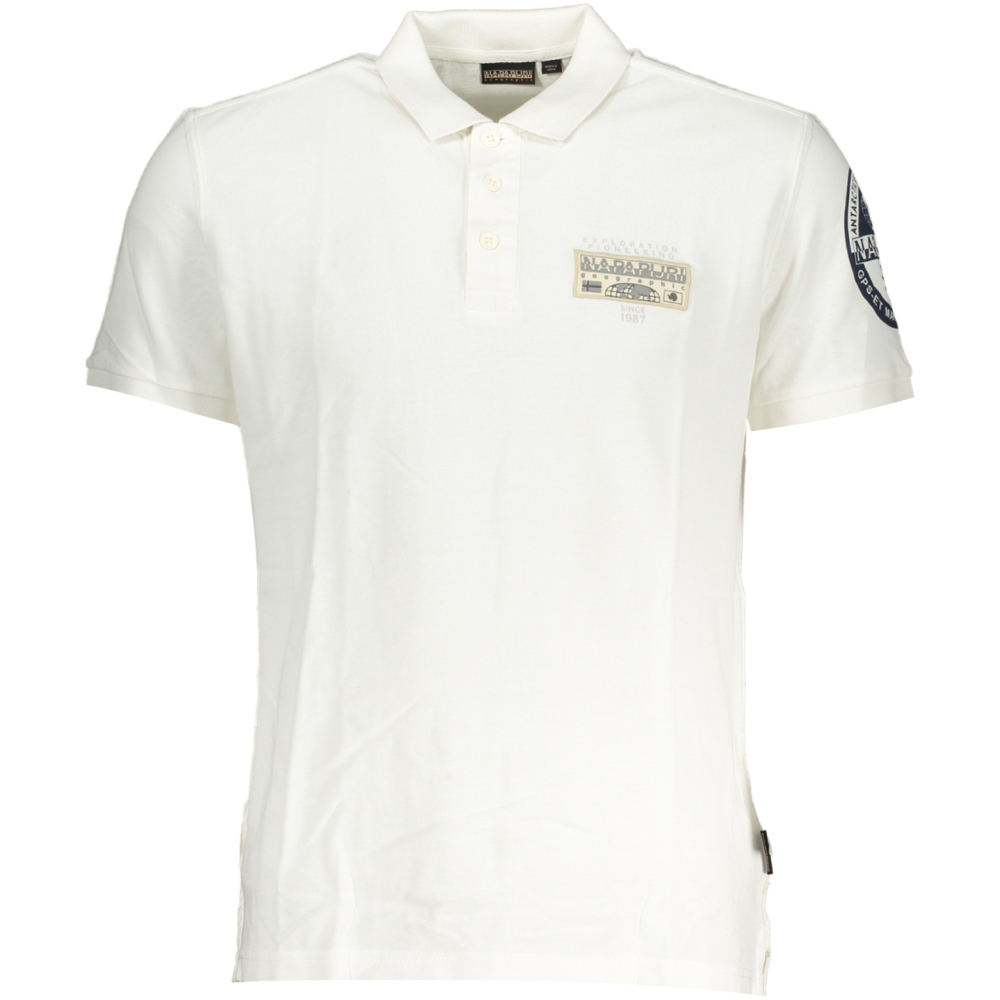 NAPAPIJRI MEN'S WHITE SHORT SLEEVED POLO SHIRT