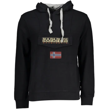 NAPAPIJRI MEN'S BLACK HOODIE NAPAPIJRI MEN'S BLACK HOODIE