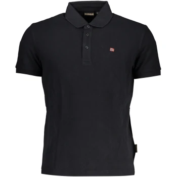 NAPAPIJRI MEN'S BLACK SHORT SLEEVED POLO SHIRT