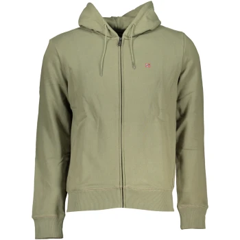NAPAPIJRI MILITARY GREEN MEN'S ZIPPED SWEATSHIRT