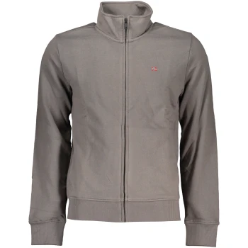 NAPAPIJRI MEN'S GRAY ZIPPED SWEATSHIRT
