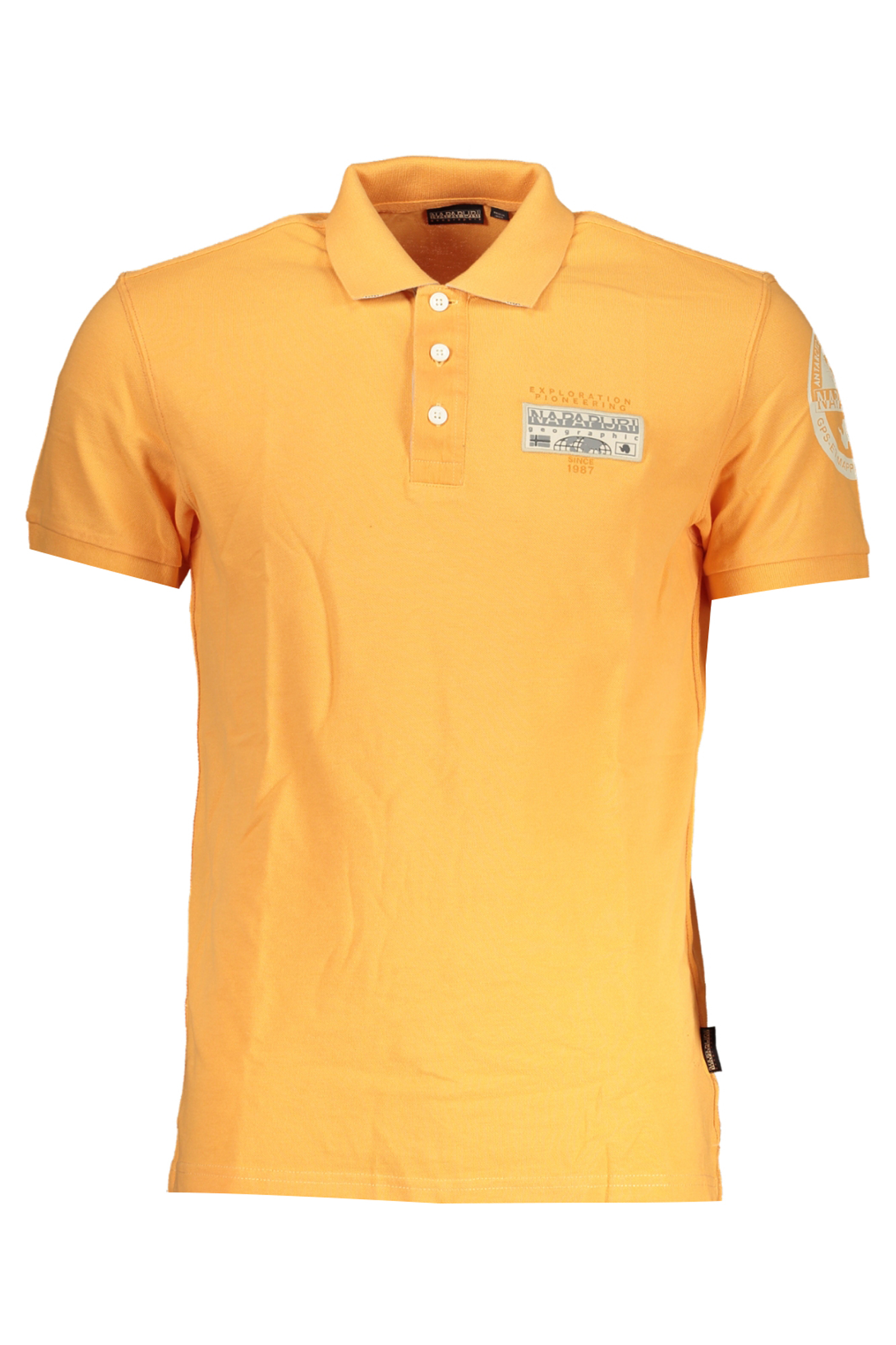 NAPAPIJRI MEN'S ORANGE SHORT SLEEVED POLO SHIRT NAPAPIJRI MEN'S ORANGE SHORT SLEEVED POLO SHIRT