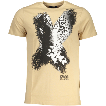 CAVALLI CLASS MEN'S BEIGE T-SHIRT