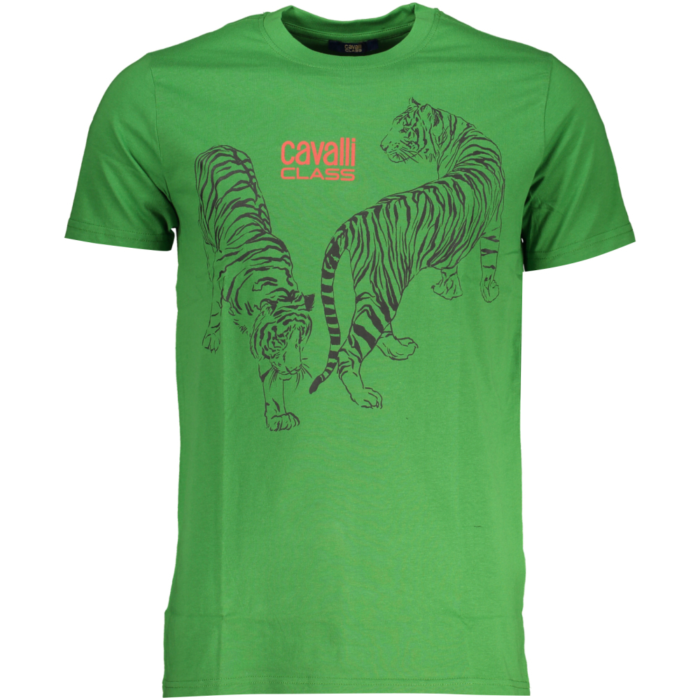 CAVALLI CLASS GREEN MEN'S T-SHIRT