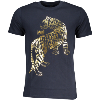 CAVALLI CLASS MEN'S NAVY BLUE T-SHIRT