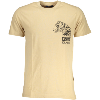 CAVALLI CLASS MEN'S BEIGE T-SHIRT