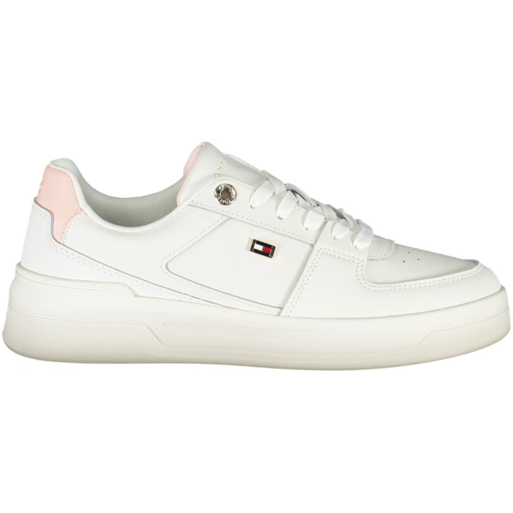 TOMMY HILFIGER WHITE WOMEN'S LEATHER TRAINERS