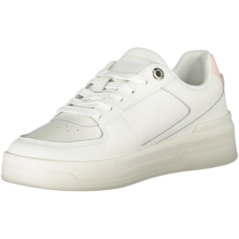 TOMMY HILFIGER WHITE WOMEN'S LEATHER TRAINERS