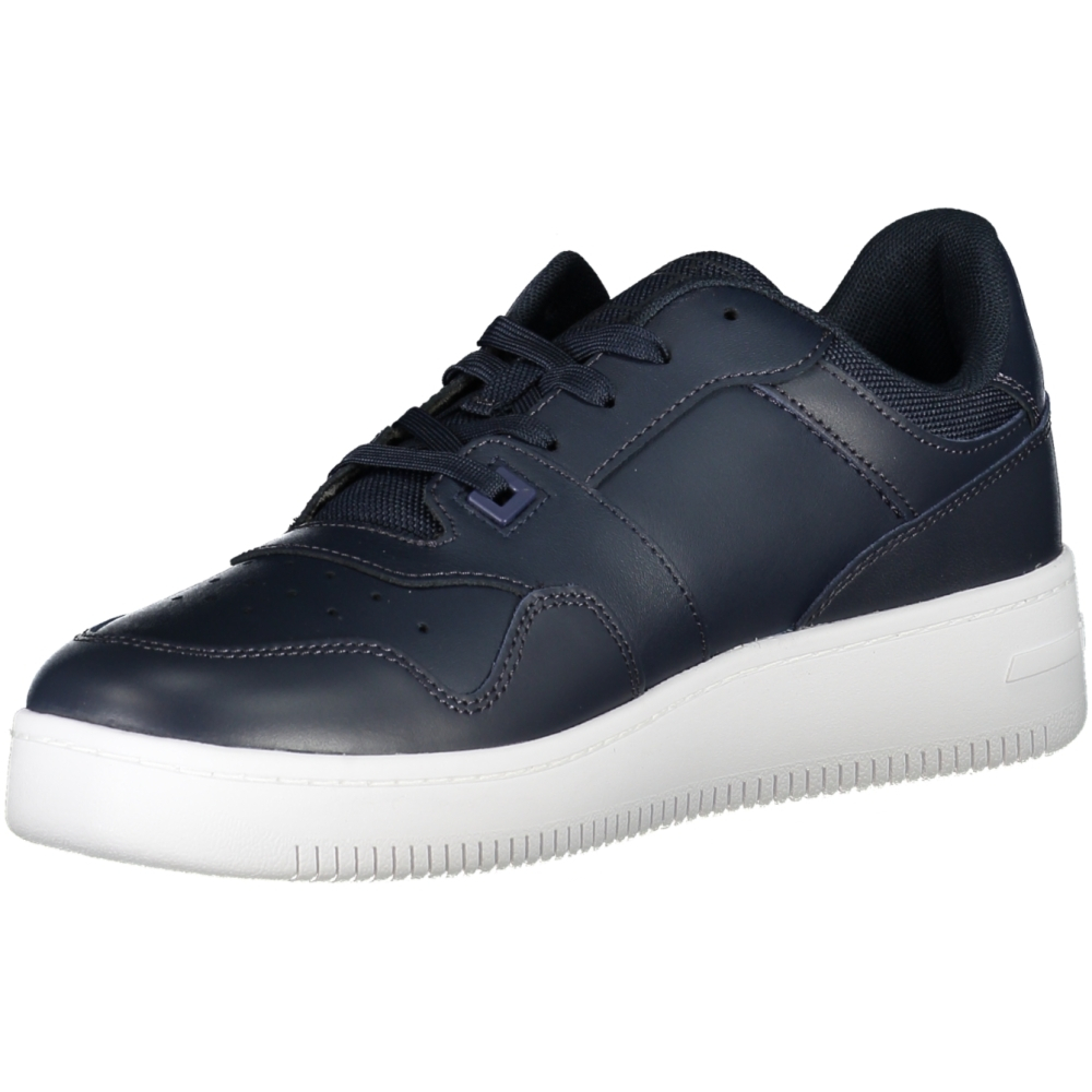 TOMMY HILFIGER NAVY BLUE MEN'S LEATHER SNEAKERS