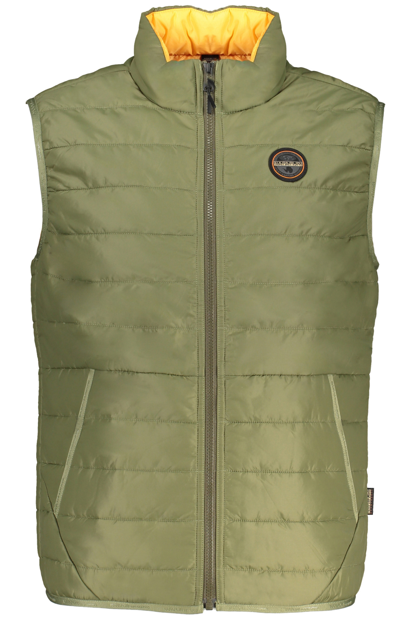 NAPAPIJRI MILITARY GREEN MEN'S SLEEVELESS JACKET NAPAPIJRI MILITARY GREEN MEN'S SLEEVELESS JACKET