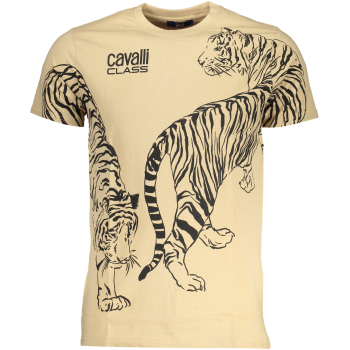 CAVALLI CLASS MEN'S BEIGE T-SHIRT
