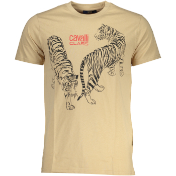 CAVALLI CLASS MEN'S BEIGE T-SHIRT